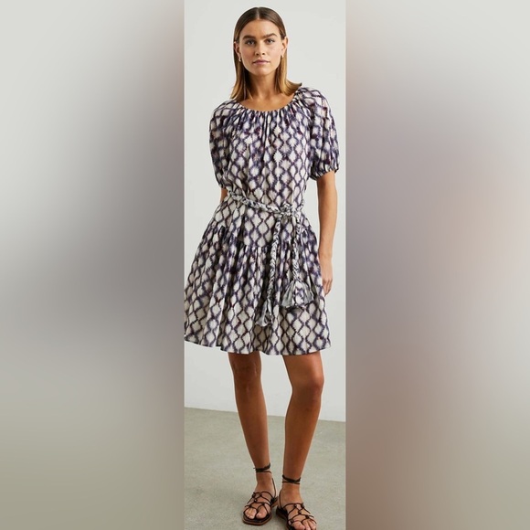 RAILS EMMALINE Mini DRESS - IRIS SHIBORI Print Size Medium - Picture 3 of 11